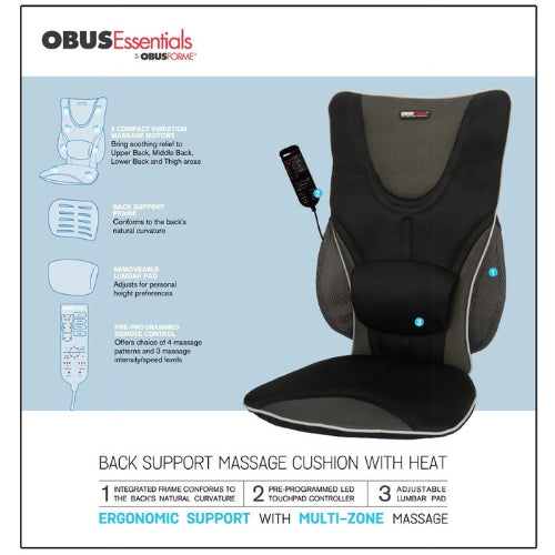 ObusForme Massaging Driver's Seat with Heat and Backrest Support Technology