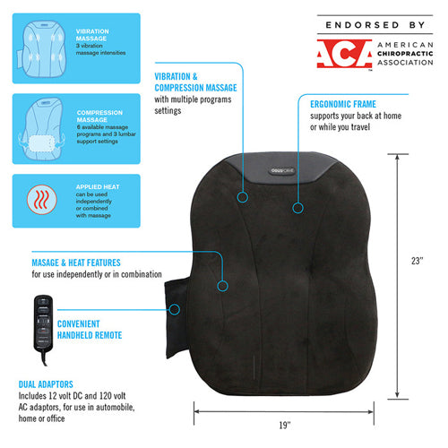 ObusForme Portable Back Compression Massager with Heat