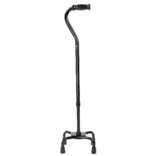 ProBasics Quad Cane with Small Base, Black, for enhanced stability and support. Moovkart