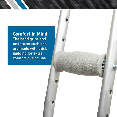 ProBasics Aluminum Underarm Crutches Junior 4Ft 6 - 5Ft 2 Inches