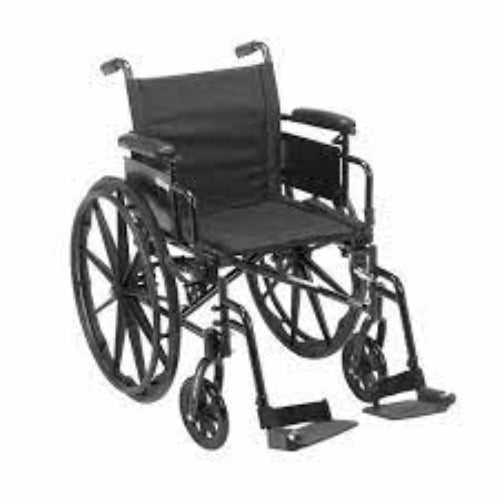 Drive Medical Cruiser X4 Wheel Chair 16 with Elevating Leg Rests & Height Adjustable Flip-Back Full Arms