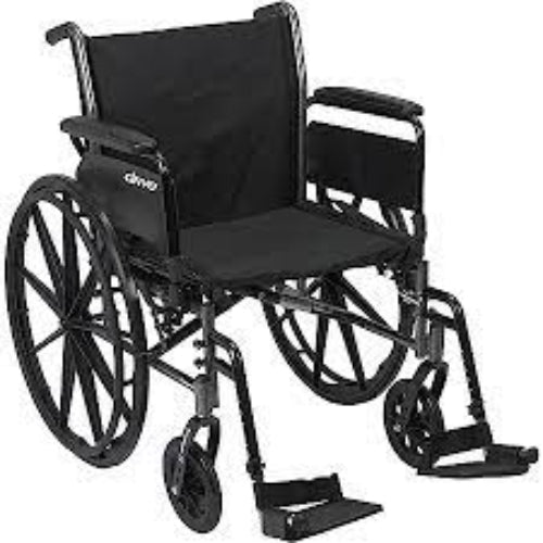 Drive Medical Cruiser X4 Wheel Chair 20 with Elevating Leg Rests & Height Adjustable Flip-Back Full Arms