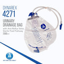 Dynarex Sterile Drainage Bag for Safe Urine Collection with Anti-Reflux Valve and Tubing, 2000 ml