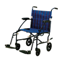 Drive Medical Fly-Lite transport chair in blue, 19-inch seat, lightweight design for easy transport and mobility assist, Moovkart.