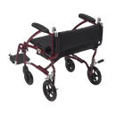Drive Medical Fly Lite Transport Chair, Burgundy, 19 Inches Seat Width