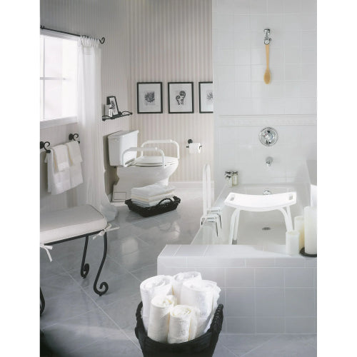 Moen Toilet Safety Bar with Built-In Handles, 23.25 Inches, Glacier White – ADA Compliant Support