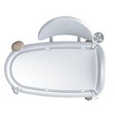 Moen Transfer Bench Glacier White with ergonomic back and easy grip handle, Moovkart