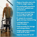 Carex Steel Rolling Walker with Padded Seat & Handbrakes