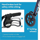 Carex Steel Rolling Walker with Padded Seat & Handbrakes