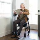 Carex Steel Rolling Walker with Padded Seat & Handbrakes