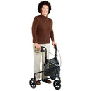 Carex Lightweight Trio Rollator Walker with Locking Brakes and Adjustable Handles
