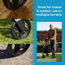 Carex Trio Roller Walker for Active Lifestyle with Locking Brakes and Storage Bag, 7.5-Inch Wheels