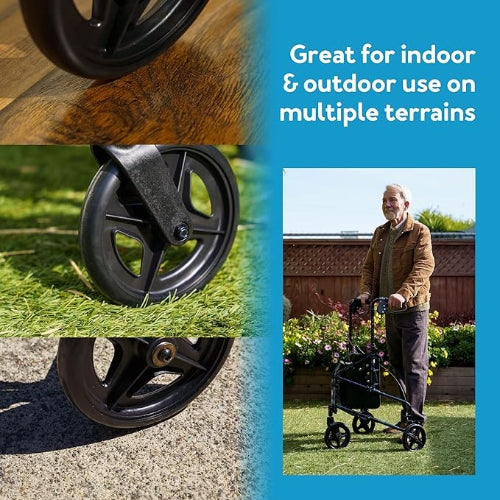 Carex Trio Roller Walker, Lightweight, Foldable & Stable Support