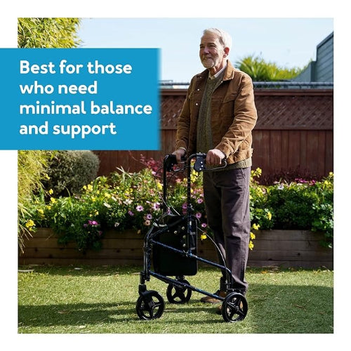 Carex Trio Roller Walker, Lightweight, Foldable & Stable Support