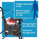 Carex Trio Roller Walker for Active Lifestyle with Locking Brakes and Storage Bag, 7.5-Inch Wheels