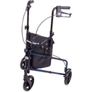 Foldable Carex Trio Roller Walker showing compact storage feature. Moovkart