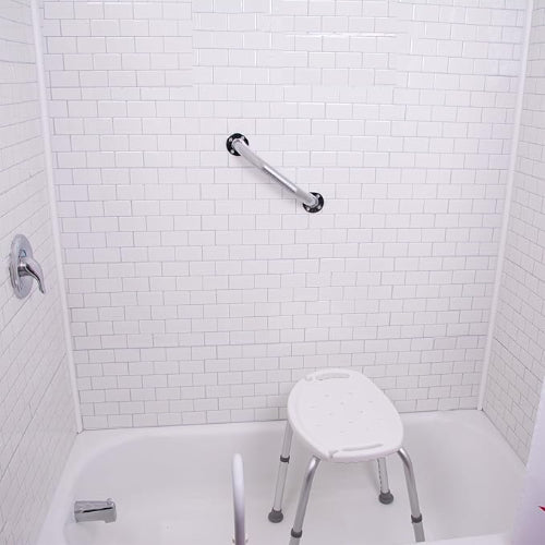 Carex Textured Chrome Wall Grab Bar, 16 Inches
