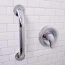 Carex Textured Chrome Wall Grab Bar, 16 Inches