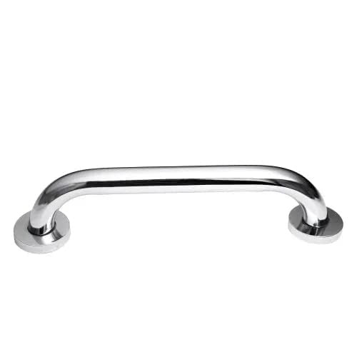 Carex Textured Chrome Wall Steel Grab Bar, 18 Inches