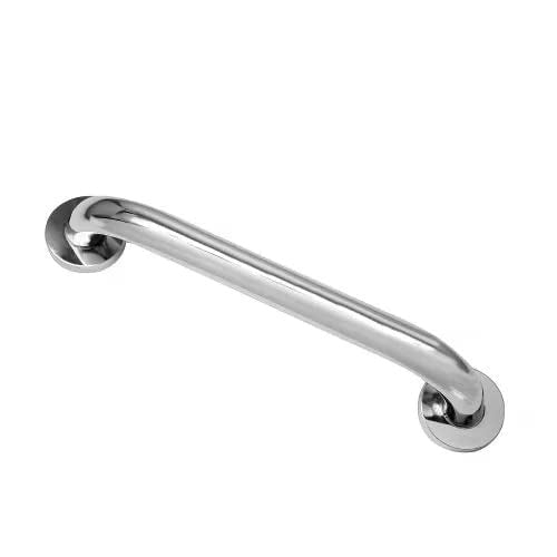 Carex Textured Chrome Wall Steel Grab Bar, 18 Inches
