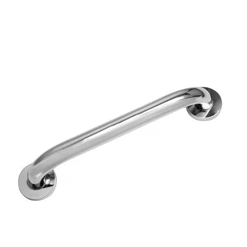 Carex Textured Chrome Wall Steel Grab Bar, 18 Inches
