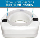 Carex Raised Toilet Seat, Anti-slip rubber pads for enhanced stability and safety. Moovkart.