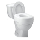 Carex Elevated Toilet Seat, Adds 5-inch height for easier sitting and standing, ideal for limited mobility or arthritis. Moovkart.