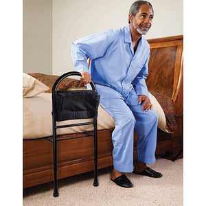 Carex Bedside Rail, Adjustable Height 32 to 44 Inches with Mesh Storage Pouch