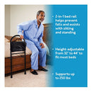 Carex Bedside Rail, Adjustable Height 32 to 44 Inches with Mesh Storage Pouch