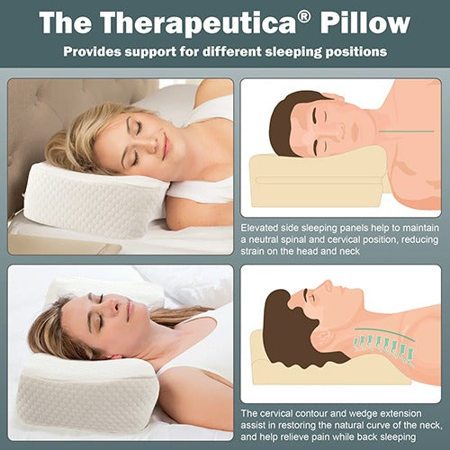Therapeutica Cervical Sleeping Pillow, Orthopedic Neck Support for Proper Spinal Alignment