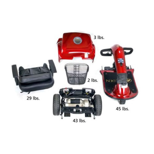 Companion II 3-Wheel Electric Scooter Vermillion Red Full-Size