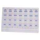 Acu-Life Deluxe 7-Day Pill Organizer with 28 Compartments for Daily Medication Management. Moovkart