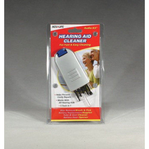 Acu-Life Audio-Kit Hearing Aid Cleaner with 5 tools for easy cleaning. Moovkart.