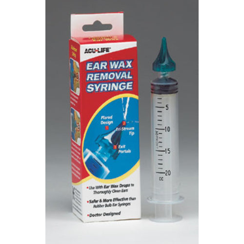 Acu-Life Earwax Removal Syringe with tri-stream tip for safe, reusable ear cleaning at home, Moovkart