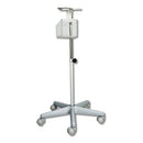 Omron mobile stand with adjustable base for HEM907 blood pressure monitor, ensuring stability and easy mobility. Moovkart