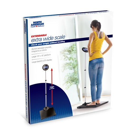 North American Health and Wellness Extendable Face Extra Wide Scale, 550 lbs Weight Capacity