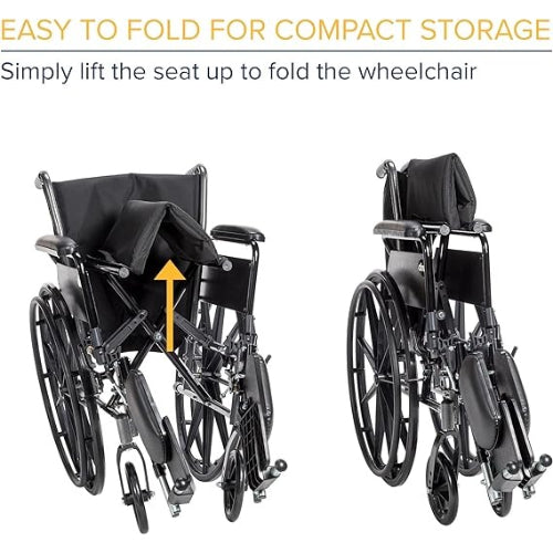 Drive Medical K3 Cruiser III Light Weight Wheelchair with Detachable Desk Arms And Elevating Leg Rests