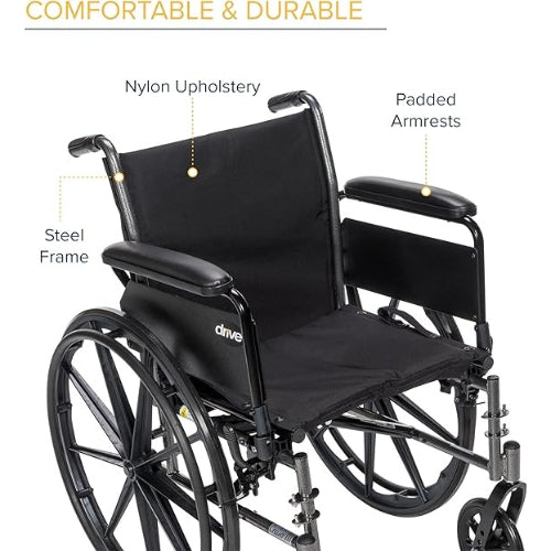 Drive Medical K3 Wheelchair Light Weight with Detachable Desk Arms And Elevating Leg rests Cruiser III