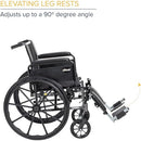 Drive Medical K3 Cruiser III Lightweight Wheelchair, 20 Inches with Detachable Desk Arms and Elevating Legrests