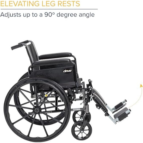 Drive Medical K3 Wheelchair Light Weight 20 Inches with Detachable Desk Arms And Elevating Legrests Cruiser III