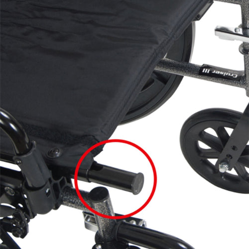 K3 Wheelchair Light Weight 20 with Adjustable and Detachable Desk Arms & Swing away Footrests Cruiser III