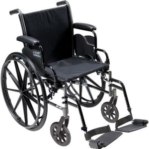 Drive Medical K3 Lightweight Wheelchair with Detachable Desk Arms and Swing Away Footrests, Cruiser III, 20 Inches Seat Width