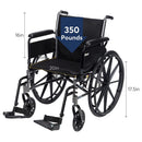 Drive Medical Cruiser III Wheelchair with Detachable Full Arms and Elevating Legrests, 20 Inches