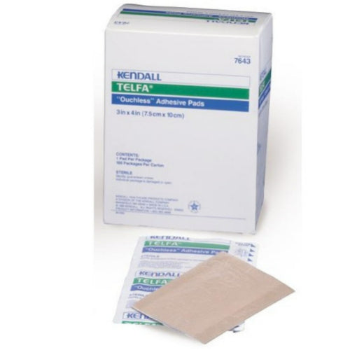 Kendall Telfa Adhesive Pad 2 x 3 Inches, White, Box of 100