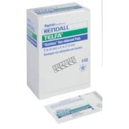 Kendall Telfa Adhesive Pad 2 x 3 Inches, White, Box of 100