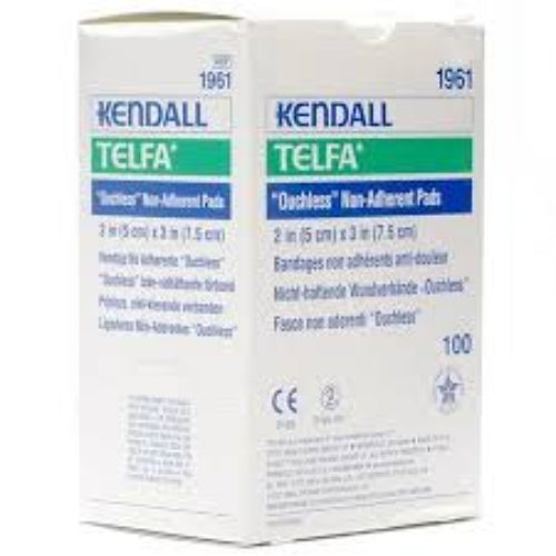 Kendall Telfa Adhesive Pad 2 x 3 Inches, White, Box of 100