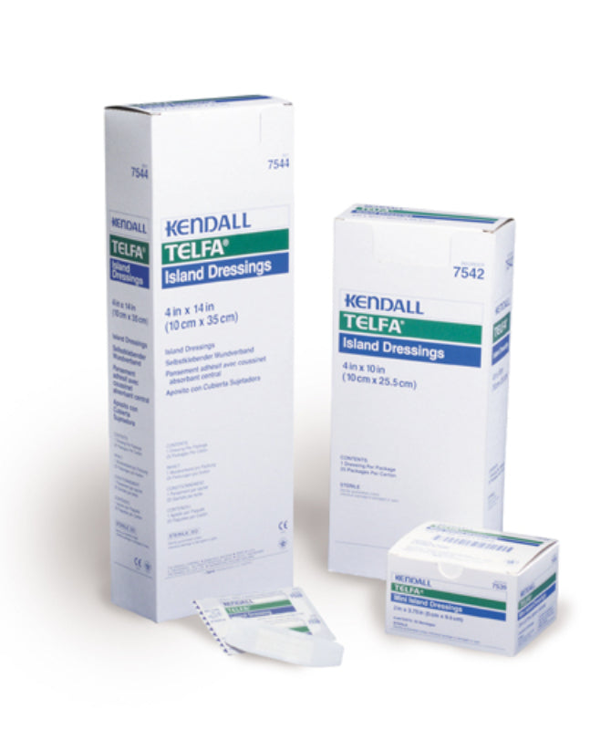 Covidien Telfa Island Dressing 2 x 3.75 inches, featuring a non-adherent wound care dressing for effective healing and protection, Moovkart.