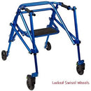 Circle Specialty KLIP Walker, Blue, Medium with 4-Wheel, Height Adjustable for Pediatric Mobility Support