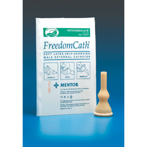 Freedom Male External Catheter Mentor 28 mm, self-adhering for comfortable, leak-free use, Moovkart