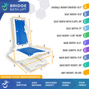 Bridge Bath Lift with Rust-Resistant Aluminum Frame, 315 lbs Capacity
